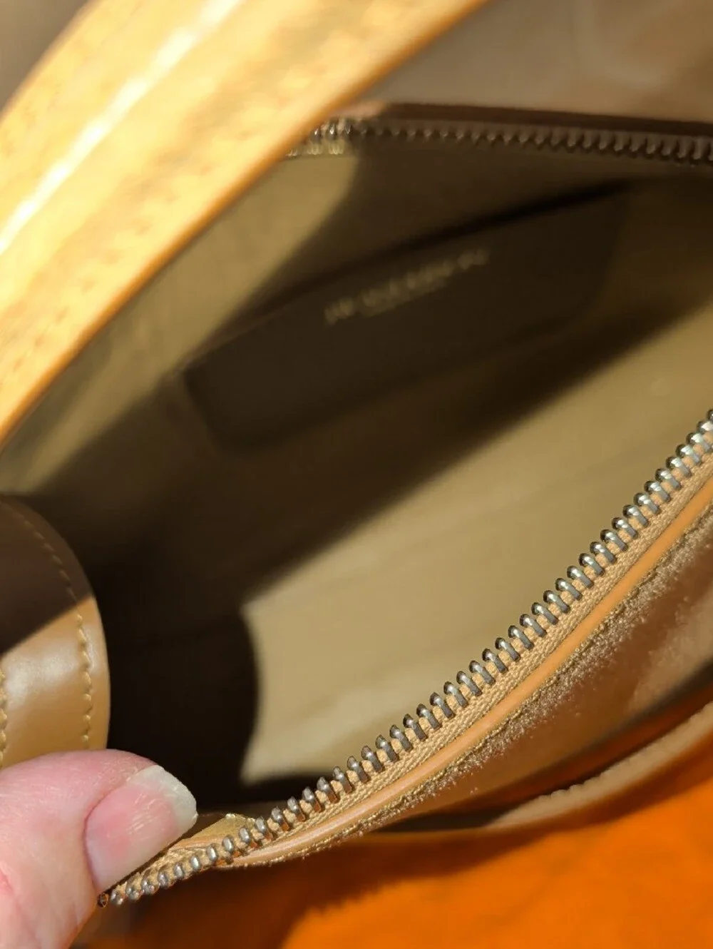 JW Anderson Small Loafer Bag Waxed Tan Gold Suede